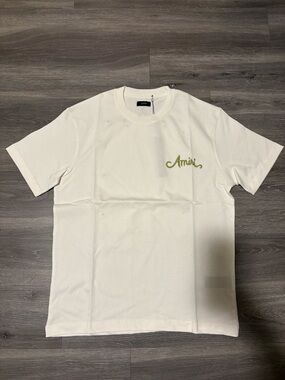 Amiri Bandana Embroidered Logo White Tee Men’s Size Large